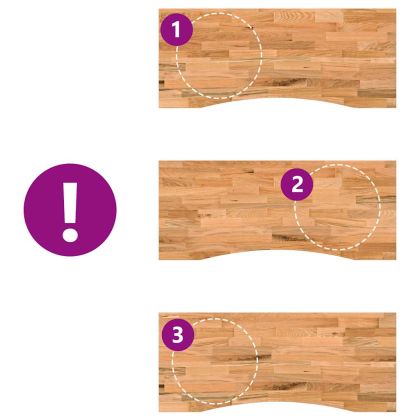 Плот за бюро, светлокафяв, 120x50x2,5см, дъб масив, правоъгълна