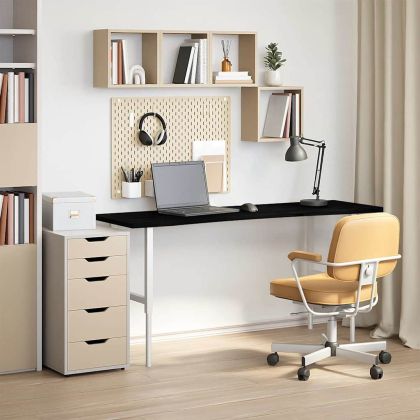 Плот за бюро, тъмнокафяв, 160x50x2,5 см, дъб масив, правоъгълна