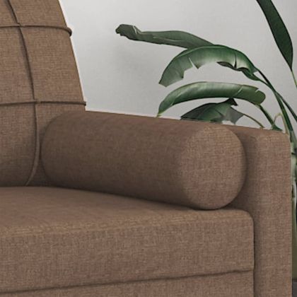 Декоративни възглавници, 2 бр, кафяви, Ø15x50 см, плат