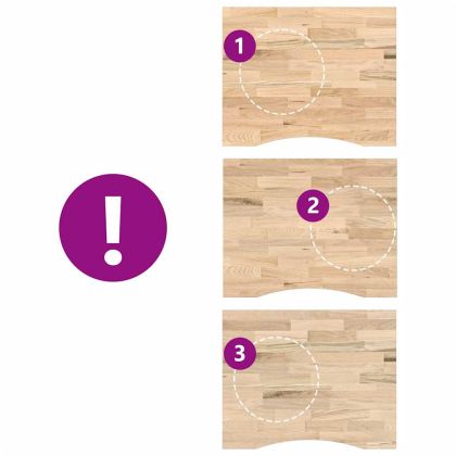 Плот на бюро 100x80x2,5 cm необработен масивен дъб правоъгълна