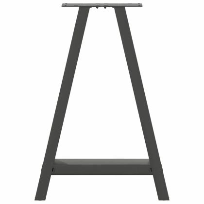 Крака за трапезна маса, А-образни, 2 бр., антрацит, 60x(72-73) см, стомана