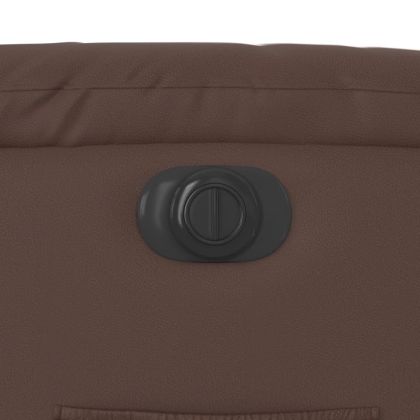 Електрически изправящ реклайнер стол, кафяв, изкуствена кожа