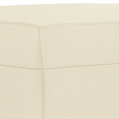 Комплект дивани от 3 части с възглавници кремав изкуствена кожа