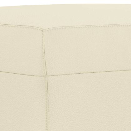 Комплект дивани от 4 части с възглавници кремав изкуствена кожа