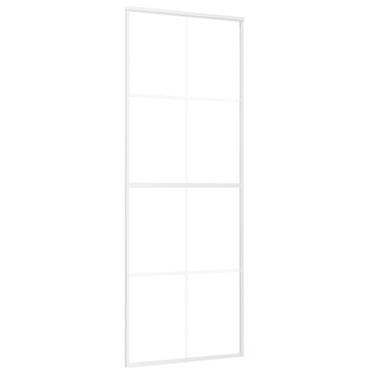 Плъзгаща се врата, ESG стъкло и алуминий, 76x205 см, бяла