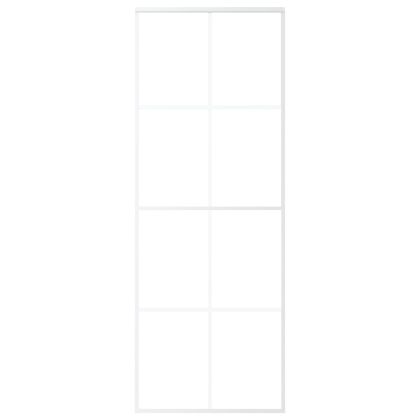 Плъзгаща се врата, ESG стъкло и алуминий, 76x205 см, бяла