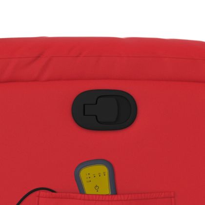 Изправящ масажен реклайнер стол, червен, изкуствена кожа