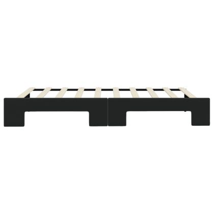 Канапе с изтеглящо разтегателно легло черно 90x190 см кадифе