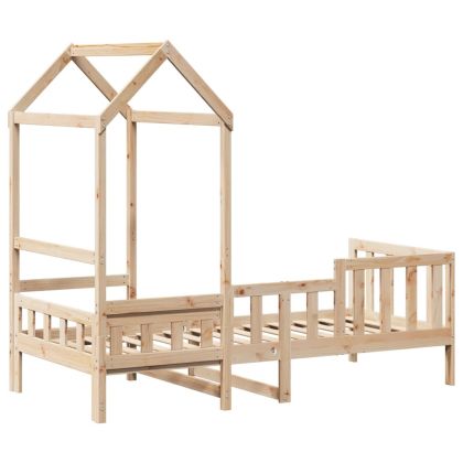 Дневно легло с покрив, 90x200 см, борово дърво масив