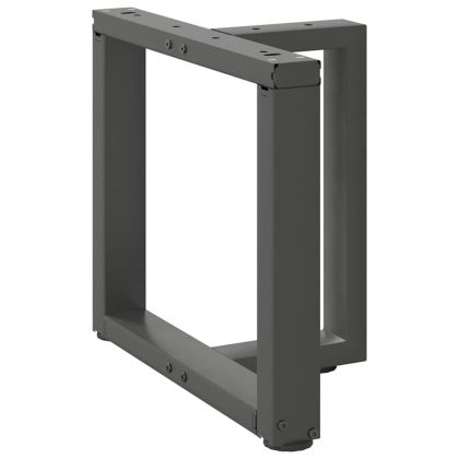 Крака за масичка за кафе, Т-образни, 2 бр., антрацит, 50x25x(42-43) см, стомана