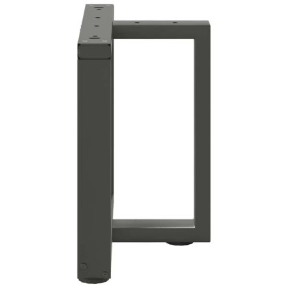 Крака за масичка за кафе, Т-образни, 2 бр., антрацит, 50x25x(42-43) см, стомана