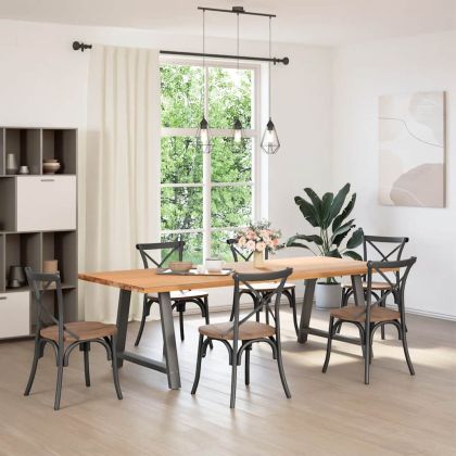 Крака за трапезна маса, А-образни, 2 бр., антрацит, 90x(72-73) см, стомана