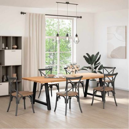 Крака за трапезарна маса, А-образни, 2 бр., черни, 90 x (72-73) см, стомана