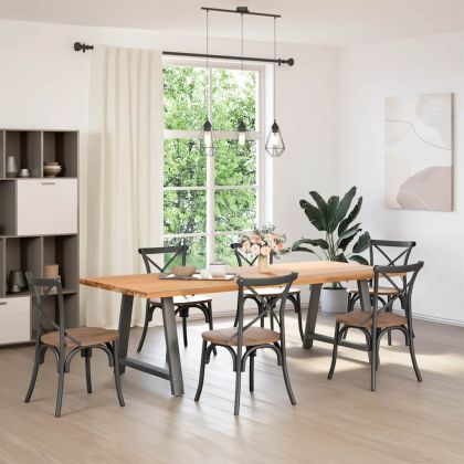 Крака за трапезна маса, А-образни, 2 бр., антрацит, 100x(72-73) см, стомана