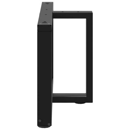 Крака за масичка за кафе, Т-образни, 2 бр., черни, 70x25x(42-43) см, стомана