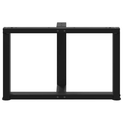 Крака за масичка за кафе, Т-образни, 2 бр., черни, 70x25x(42-43) см, стомана