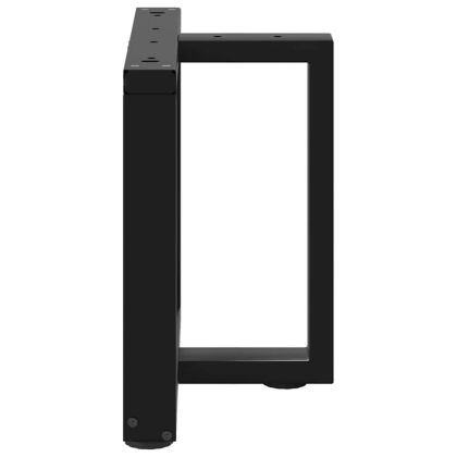 Крака за масичка за кафе, Т-образни, 2 бр., черни, 50x25x(42-43) см, стомана