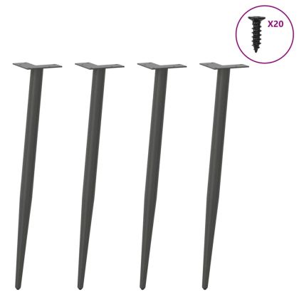 Крака за конзолна маса, конична форма, 4 бр., антрацит, 72-73 см, стомана