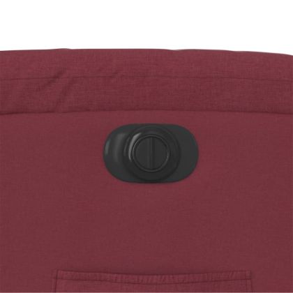 Електрически стол реклайнер, виненочервен, текстил