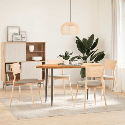 Плот за маса, светлокафяв, 140x60x4 см, дъб масив, овална