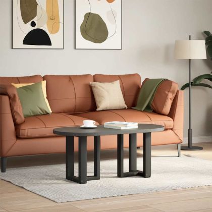 Крака за масичка за кафе, Т-образни, 2 бр., черни, 38x25x(42-43) см, стомана