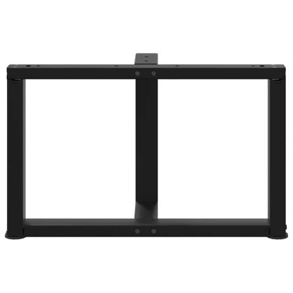 Крака за масичка за кафе, Т-образни, 2 бр., черни, 60x25x(42-43) см, стомана