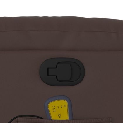 Изправящ масажен реклайнер стол, кафяв, изкуствена кожа