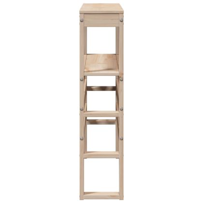 Горна табла с рафтове, 75 см, масивно дърво бор