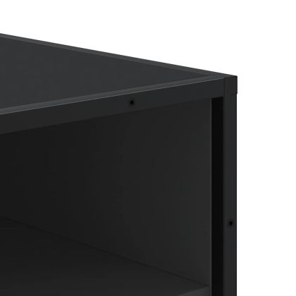 Етажерка за обувки, черна, 48x38x97,5 см, инженерно дърво