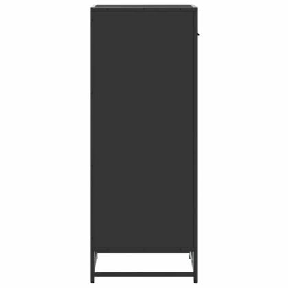 Етажерка за обувки, черна, 48x38x97,5 см, инженерно дърво