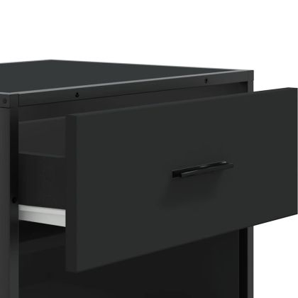 Етажерка за обувки, черна, 48x38x97,5 см, инженерно дърво