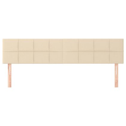 Горни табли за легло, 2 бр, кремави, 90x5x78/88 см, плат