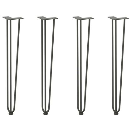 крака тип „фиби“ за конзолни маси, 4 бр., антрацит, 72 см, масивна стомана