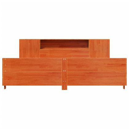 Рамка за легло без матрак, восъчнокафяв, 200x200 см, бор масив