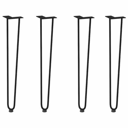 крака тип „фиби“ за конзолни маси, 4 бр., черни, 72 см, масивна стомана