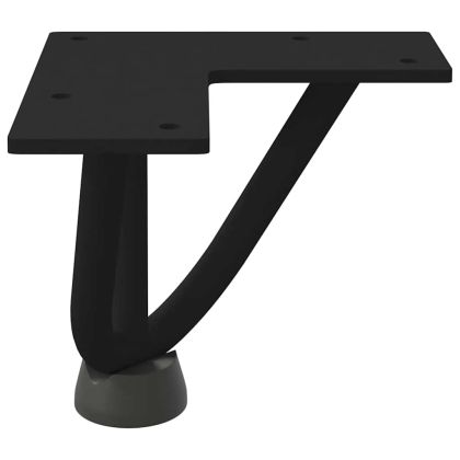 Крака тип „фиба“ за масичка за кафе, 4 бр., черни, 10 см, масивна стомана