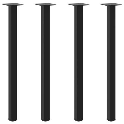 Крака за конзолна маса, 4 бр., черни, 72-74 см, стомана
