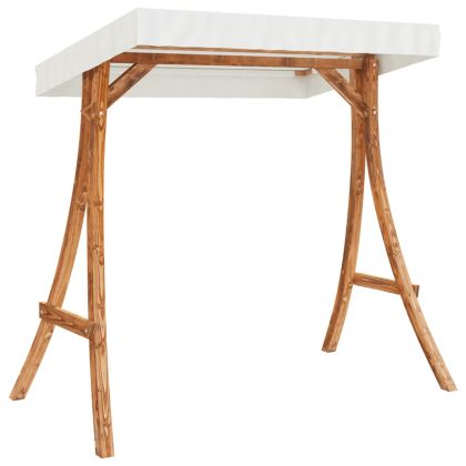 Люлеещо се легло със сенник, масивно дърво смърч с тиков финиш