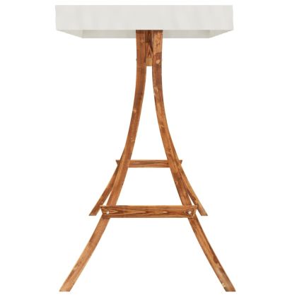 Люлееща се пейка със сенник, масивно дърво смърч с тиков финиш