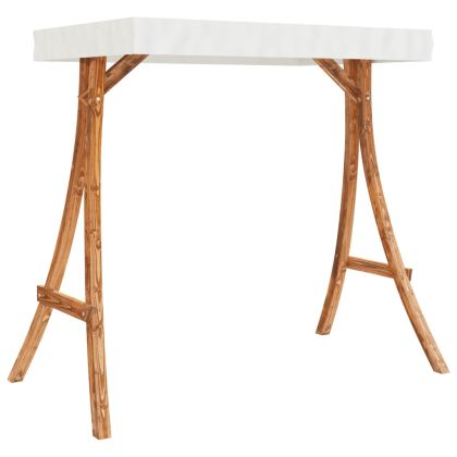 Люлееща се пейка със сенник, масивно дърво смърч с тиков финиш