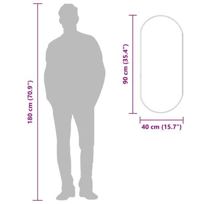 Стенно огледало златисто 90x40 см овално