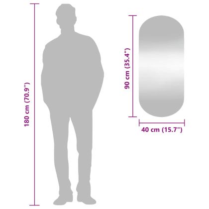 Стенно огледало 40x90 см стъкло овално