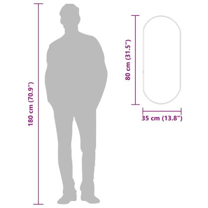 Стенно огледало злато 80x35 см овално