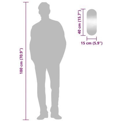 Стенно огледало 15x40 см стъкло овално