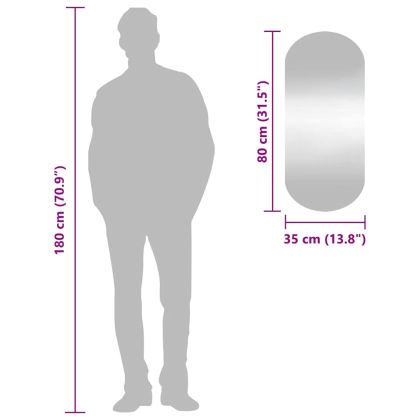 Стенно огледало 35x80 см стъкло овално