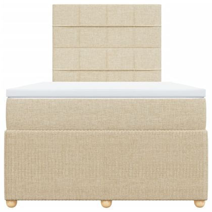 Боксспринг легло с матрак, кремаво, 120x190 см, плат