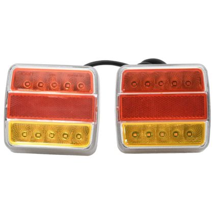 Светлини за ремарке 2 бр червени 10,5x7,5x10 см 12V LED крушка