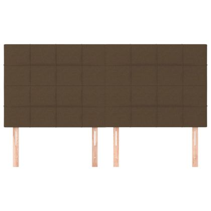 Табла за легло, тъмнокафява, 200x5x118/128 см, плат