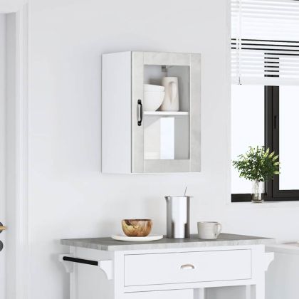 Кухненски стенен шкаф със стъклена врата "Porto" Бетонно сиво