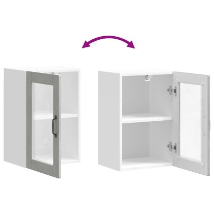 Кухненски стенен шкаф със стъклена врата "Porto" Бетонно сиво